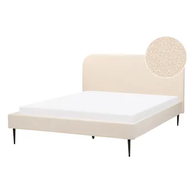 Bed FLAYAT x cm (EU King Size) Boucle Light Beige