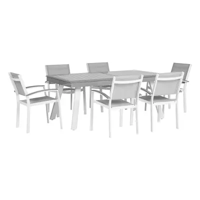 6 Seater Dining Set for PERETA Metal Grey