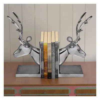 vidaXL pcs Bookends Book Desk Stand Office Stationery Deer Aluminium Silver