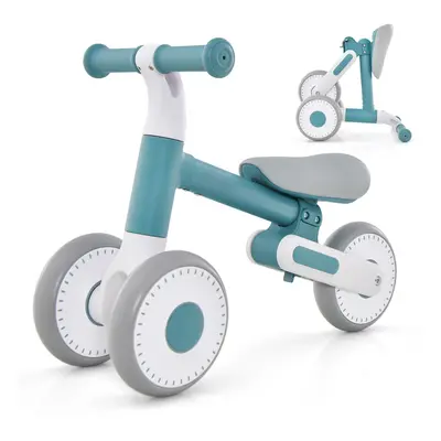 4 Wheels Baby Balance Bike Folding Children's Bike w/Adjustable Height