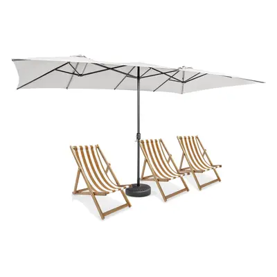 Double-Sided Patio Market Umbrella Large Crank Handle Outdoor Twin