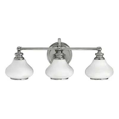 IP44 Bulb Wall Light Cased Opal Glass Shades on Bar Chrome LED G9 3.5W