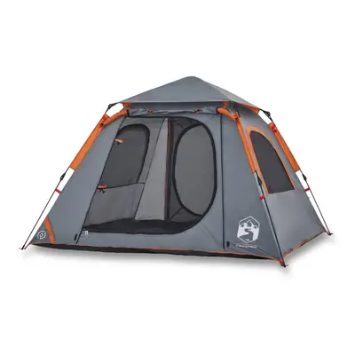 (Grey and orange, x x cm) vidaXL Camping Tent Dome 5-Person Lightweight Tent Dome Tent Quick Rel