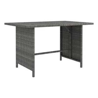 vidaXL Garden Dining Table Grey Poly Rattan Outdoor Dinner Dining Table Set