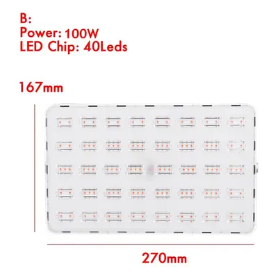 (100W) 500W 100W LED Grow Light Hydroponic Full Spectrum Flower Bloom Indoor Outdoor Seeds Plant