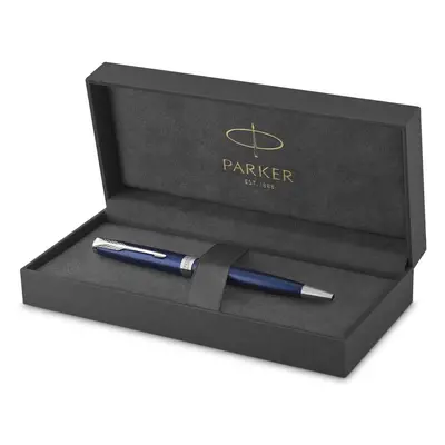 Parker Sonnet Ballpoint Pen | Blue Lacquer with Palladium Trim | Medium Point Black Ink | Gift B