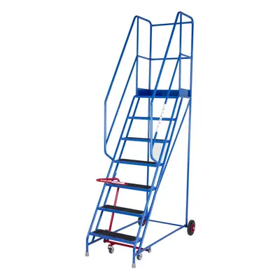 7 Tread Mobile Warehouse Stairs Anti Slip Steps 2.75m Portable Safety Ladder