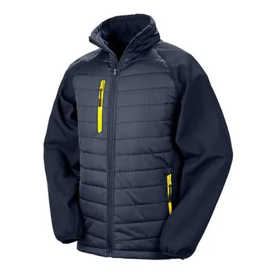 (S, Navy/Yellow) Result Unisex Adult Compass Softshell Padded Jacket