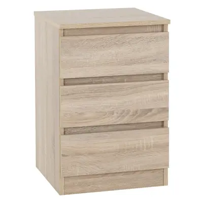 (Sonoma Oak) Malvern Drawers Bedside in Black/Grey/White/Oak