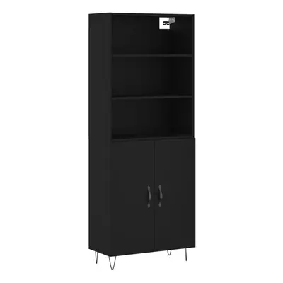 (black, doors) vidaXL Highboard Sideboard Cupboard Side Cabinet Grey Sonoma Engineered Wood