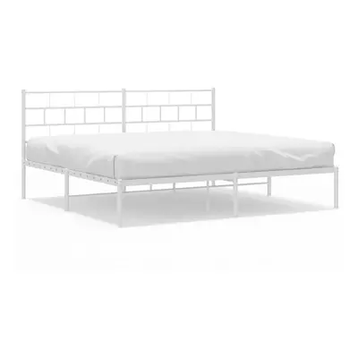 (with headboard, x cm) vidaXL Metal Bed Frame Bed Base with Headboard and Footboard White 107x20