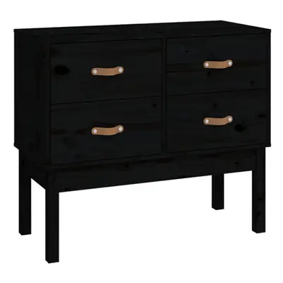 (Black) vidaXL Solid Wood Pine Console Cabinet Home Sideboard Highboard Multi Colours