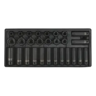 28 Piece PREMIUM 1/2" Sq Drive Impact Socket Set with Modular Tool Tray