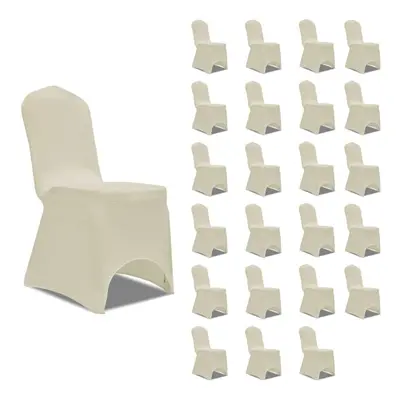 vidaXL 24x Chair Cover Folding Cream Folding Universal Banquet Party Slipcover