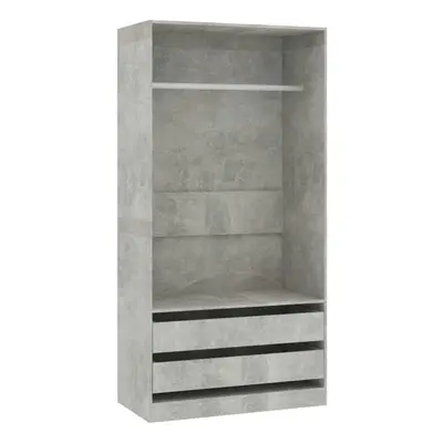 vidaXL Wardrobe Chipboard 100cm Concrete Grey Clothing Cabinet Shelves Storage