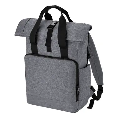 (One Size, Grey Marl) Bagbase Unisex Adult Roll Top Recycled Twin Handle Backpack