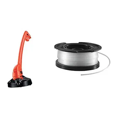 BLACK+DECKER GL250-GB Grass Trimmer with cm Swathe and Bump Feed Line System, W, Orange & Spool 