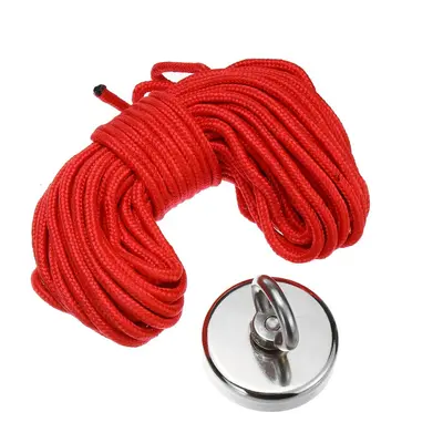 300KG D75mm Neodymium Recovery Magnet Fishing Treasure Metal Detector with Metre Rope