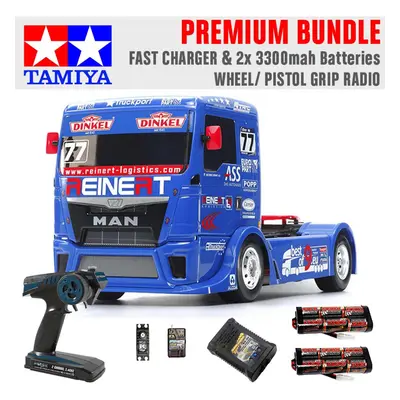 TAMIYA RC Team Reinert Racing MAN TT-01E 1:10 Premium Wheel Radio Bundle