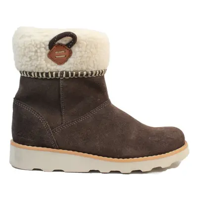 (11.5 (Children's)) Crown Loop Kids Walnut Suede Leather Childrens Warm Boots