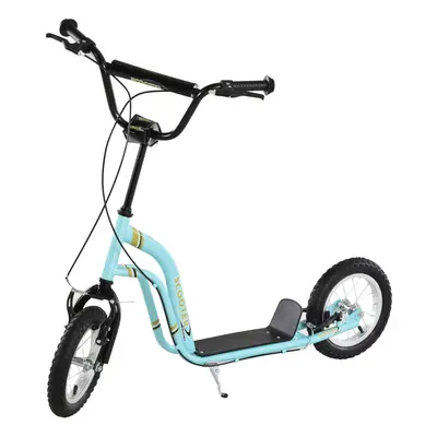 HOMCOM Kids Stunt Scooter with 12" Rubber Tyres, Adjustable Handlebar, Blue