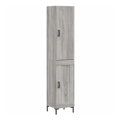 (grey sonoma, wood door) vidaXL Highboard Sideboard Tall Storage Cabinet Side Cabinet Engineered