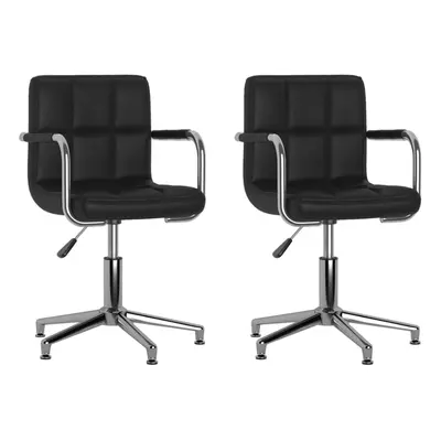 vidaXL Swivel Dining Chairs Computer Chair Stool pcs Black Faux Leather