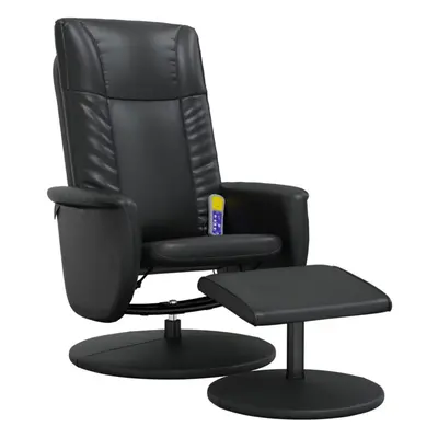 (black) vidaXL Massage Recliner Chair with Footstool Sofa Chair Armchair Faux Leather