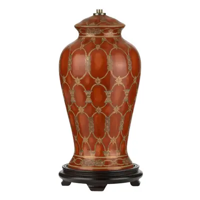 Table Lamp Oriental Ceramic Base Traditional Terracotta LED E27 60W Bulb