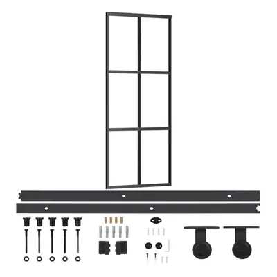 vidaXL Sliding Door with Hardware Set ESG Glass&Aluminium Sliding Door System