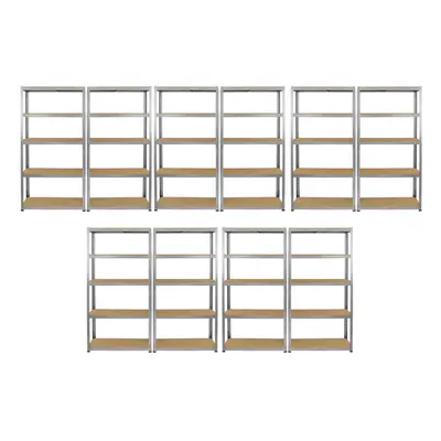 10 x Galvanised Steel Shelving MDF Shelves Heavy Duty Racking Storage Tier Bay