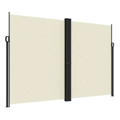 vidaXL Retractable Side Awning Outdoor Privacy Screen Shade Cream 220x600 cm