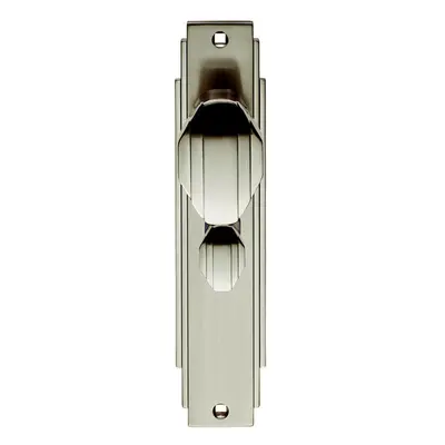 PAIR Line Detailed Door Knob on Bathroom Backplate x 45mm Satin Nickel