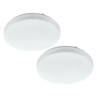 2 PACK Wall Flush Ceiling Light Colour White Shade White Plastic Bulb LED 11.5W