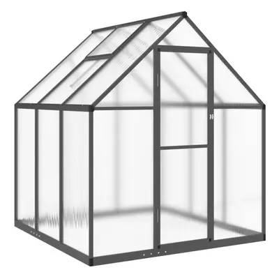 (anthracite, x x cm) vidaXL Greenhouse with Base Frame Garden Walk in Plant Grow House Aluminium