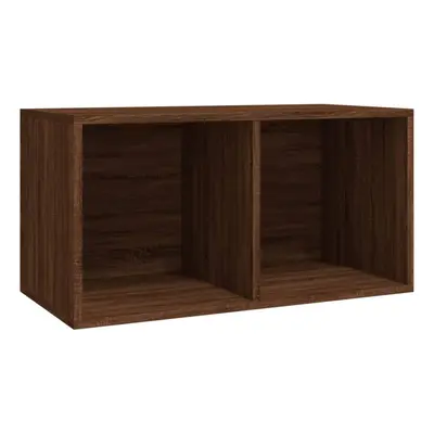 (brown oak) vidaXL Vinyl Storage Box Recorder Collection Cabinet Cupboard Engineered Wood