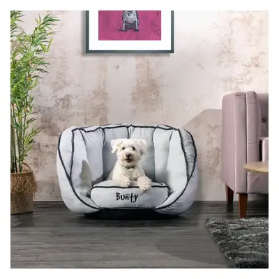 (Small, Capri Light Grey) Bunty Oyster Dog Bed | Extra Plush Base and High Walls