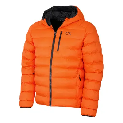 (XL, Fire Orange) Calvin Klein Mens San Gabriel Woven Jacquard Padded Jacket