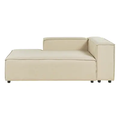 Right Hand Linen Chaise Lounge Beige APRICA