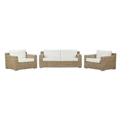 Garden Sofa Set Seater ARDEA Rattan Light Brown