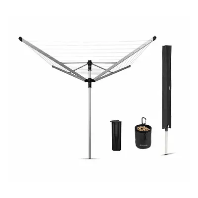 Brabantia Lift-O-Matic Rotary Clothes Airer with Concrete Anchor Tube, Protective Cover and Peg 