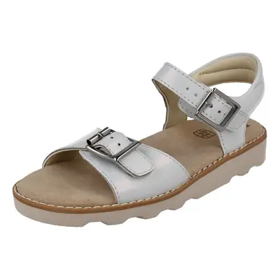 (UK 10.5 Child, White) Girls Clarks Casual Summer Sandals Crown Bloom K - F Fit