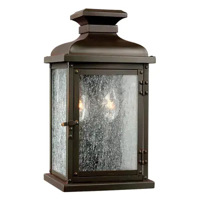 Outdoor IP44 Twin Wall Light Dark Aged Copper LED E14 60W d00906