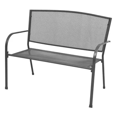 vidaXL Garden Bench with Armrests Steel Mesh 108x60x88 cm Patio Park Seat