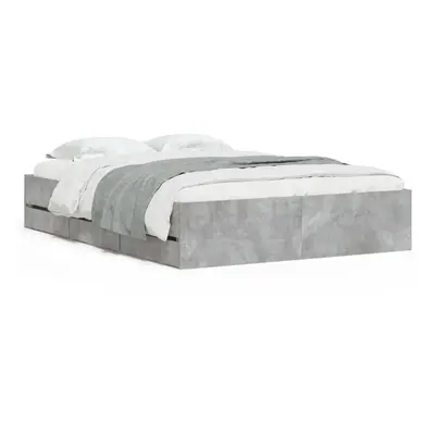 (concrete grey, x cm) vidaXL Bed Frame with Drawers Mattress Foundation Bed Base Engineered Wood