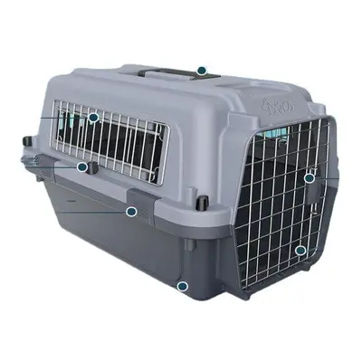 (Black & Grey, Air box without sunroof) Pet Flight Case Transport Box Breathable Cat Dog Outdoor