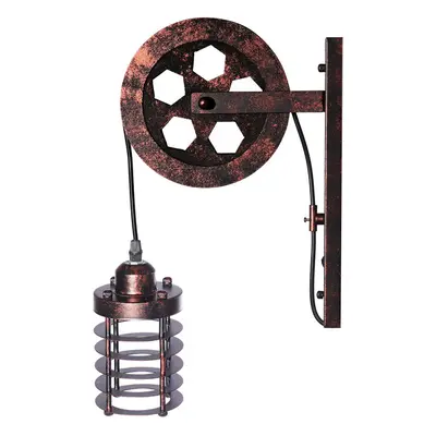 (10x48cm) Vintage Industrial Wall Lamp Pulley Light Indoor Sconce Fixture Decoration