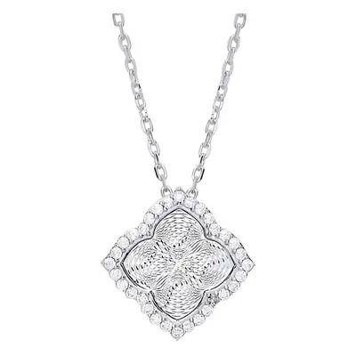 Jewelco London Ladies Sterling Silver Cubic Zirconia Diamond-cut Kaleidoscope GuillochÃ© Charm N