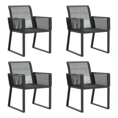 vidaXL Garden Chairs Outdoor Chair Patio Dining Chair pcs Black Poly Rattan