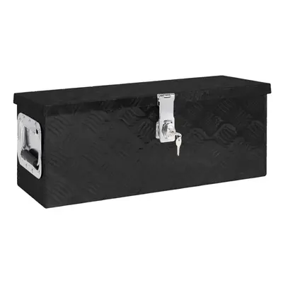 (Black, x 23.5 x cm (L x W x H)) vidaXL Aluminium Box Trapezoid Storage Chest Trunk Organiser To